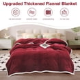 thumbnail image 2 of Eurhowing 70"×80" Flannel Blanket for Couch Bed, Soft Cozy 3-Layer Quilted Plush Throw Blanket, All Season Thick Warm Fleece Blanket, Wine Red, 2 of 9
