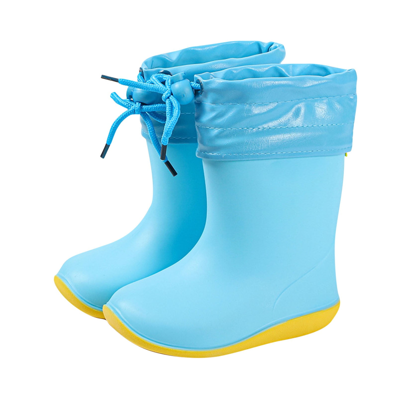 Hinvhai Rain Boots for Childrens Girls Boys ,Casual Lightweight Solid Color Waterproof Non Slip Rubber Sole Rain Boots Blue 2 Years(25)