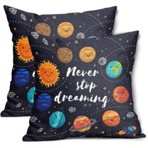 Outer Space Pillow Covers 16x16 Inch Planets and Star Solar System Universel Decorative Throw Pillow Case Cushion Cover Set of 2 Home Decor for Bedroom Sofa Living Room Couch Chair Outdoor