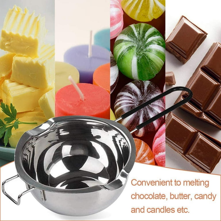 Healifty Boiler Pot Melting Chocolate 1 Set Double Boiler Stainless Steel  Melting Pot for Melting Chocolate Candy Candle Soap and Wax 600ml Double