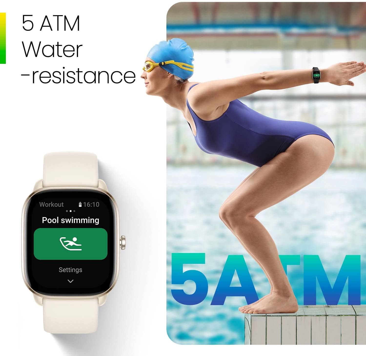 Amazfit GTS 4 Mini Smart Watch Fitness Tracker with 120 Sport Modes White Silicone watchband