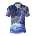 thumbnail image 2 of Daiia Cloud Cute Rabbit Pattern Men’s Polo Shirts,Solid Deck Shirt,Classic Fit, Breathable Cotton Polo for Casual and Sport Wear-4X-Large, 2 of 7