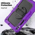 thumbnail image 4 of Funda para Samsung Galaxy Tab S10 Plus 12.4 pulgadas 2024/S9 FE Plus/S9 Plus 2023, funda protectora resistente a prueba de golpes con protector de pantalla, soporte giratorio de 360°, correa de mano, 4 of 9