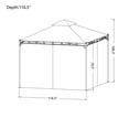 thumbnail image 5 of Gazebo for Outdoors, 9.7 x 9.7 ft Patio Gazebo for Shade and Rain, Backyard Relaxing Canopy Tent with Double Roof and Mosquito Netting, Fits for Lawn, Poolside, Deck, Party, Beige, D8173, 5 of 10