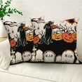 thumbnail image 4 of DaShan Halloween Pillow Cover 16x16 Set of 2,Black Cat Pumpkin Decorative Pillow Cases Couch Cushion for Bedroom Home Decor, 4 of 6