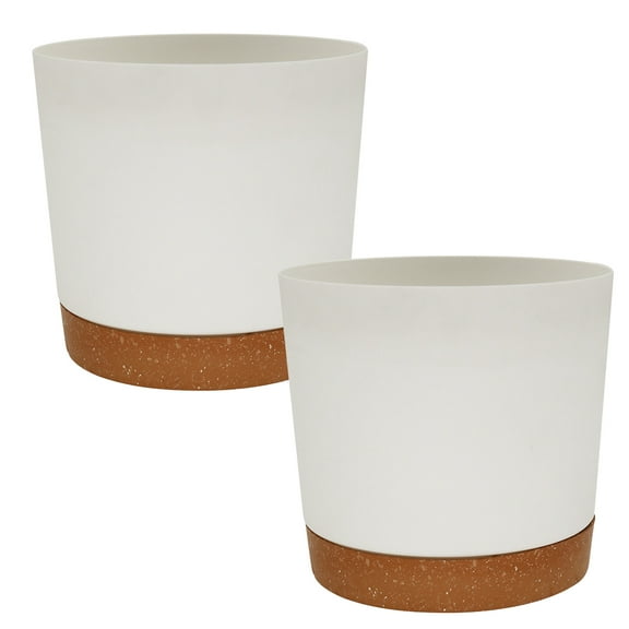 Plant Pots Circular Large Flowerpot Plastic Indoor Plant Succulents Planter with Drainage Potted Home Decoration