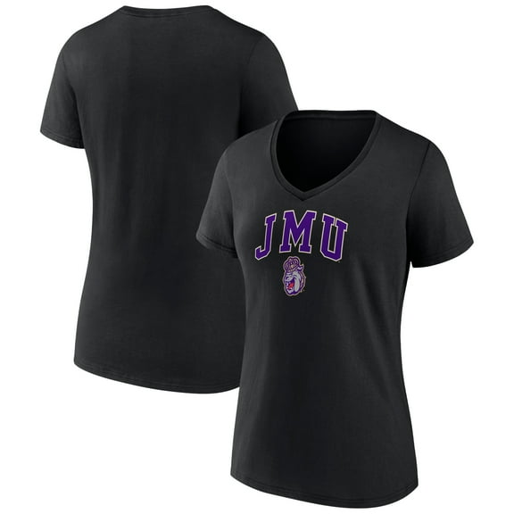 Women's Black James Madison Dukes Campus V-Neck T-Shirt