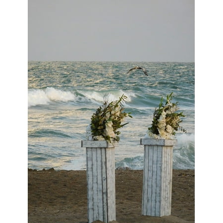 LAMINATED POSTER Beach Shore Wedding Flowers On A Beach Ocean Coast Poster Print 24 x (Best Flowers For A Beach Wedding)