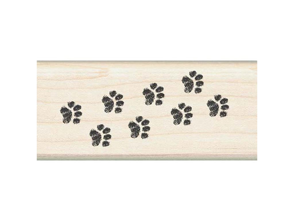 Inkadinkado Wood Stamp Border Kitty Paw