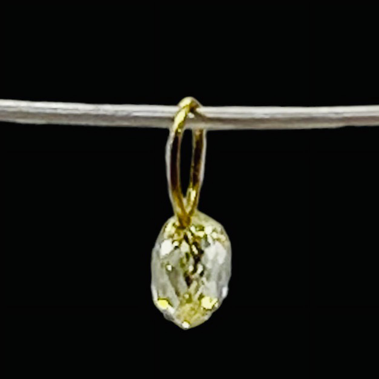 0.21cts Natural Canary 3x2.5x2mm Diamond 18K Gold Pendant 8798P - image 3 of 12