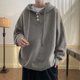 thumbnail image 3 of Suéteres para hombre japoneses, ropa de calle, sudaderas de punto con capucha y diseño de botones de color liso, ropa de calle, 3 of 5