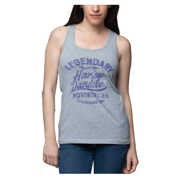 Harley-Davidson Womens Watercolor Racerback Curved Hem Sleeveless Tank Top (2XL), Harley Davidson