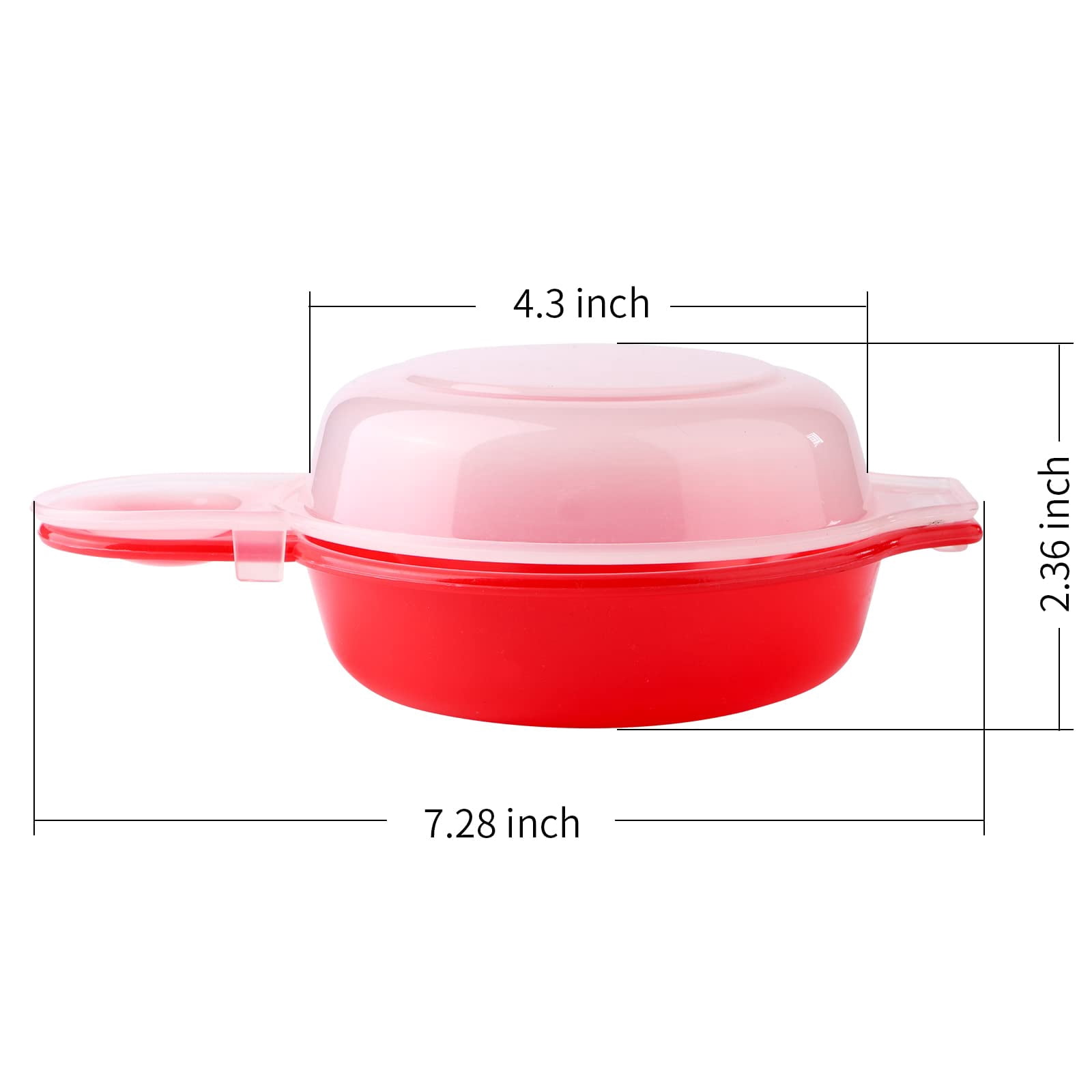 4 sets Microwave Egg Cooker,1 Minute Fast Egg Hamburg Omelet Maker Kitchen Cooking Tool(Red and clear)