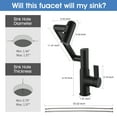 thumbnail image 6 of Cerypsa Bathroom Faucet Stainless Steels Rotated 360 Degrees Smart LED Digital Display 3-Modes Sprayer, 6 of 11