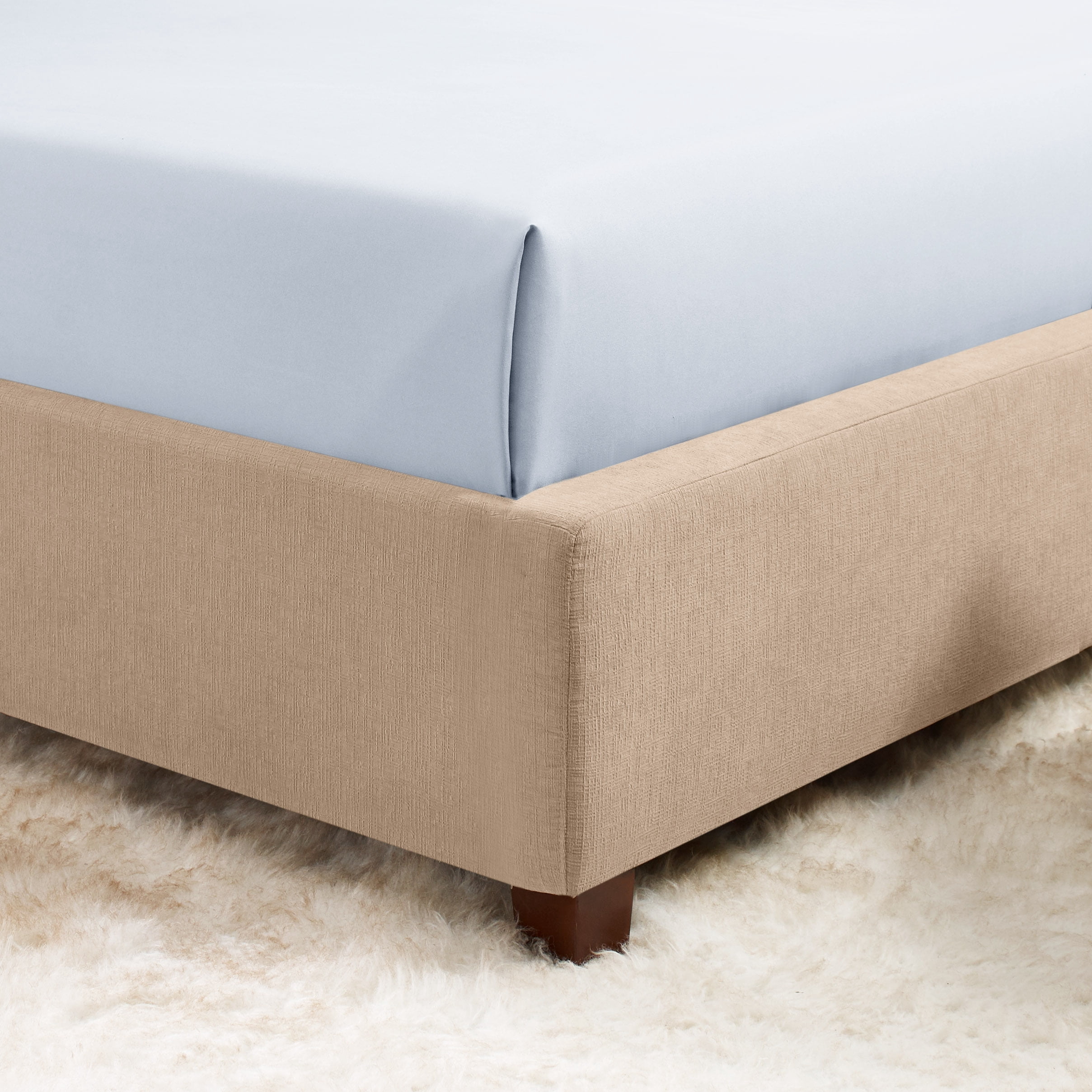 Hearth & Harbor Deep Pocket 4 Piece Solid Bed Sheet Set, 1800 Thread Count Microfiber Sheets, Full, Ice Blue