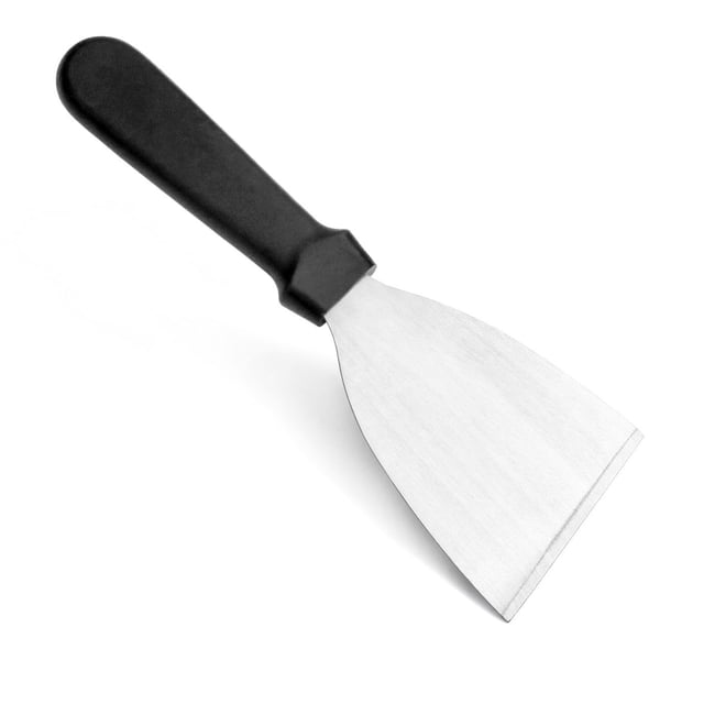 Rascadores para parrilla con mango de plástico, borde inclinado, 4 por 8,5 pulgadas, color negro
