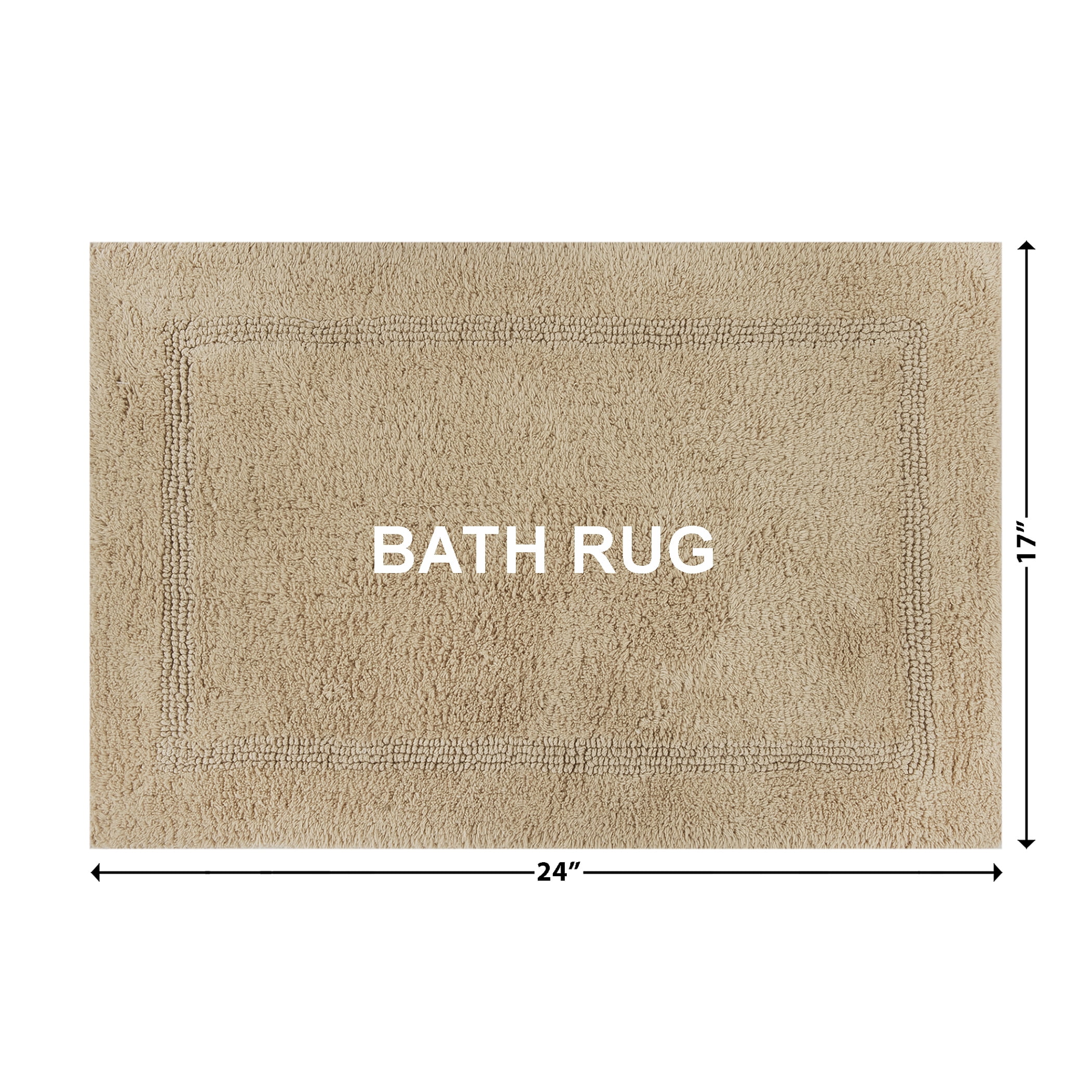 Better Homes & Gardens Cotton Reversible Bath Rug, Almond Biscuit, 17" x 24"