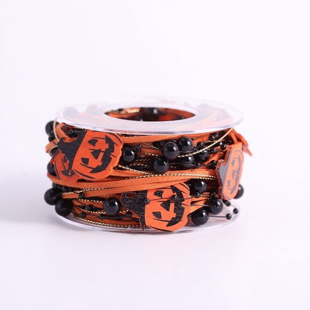 WLOELOEW Halloween Orange Pumpkin Ribbon For Gift Wrapping And Festive Decoration