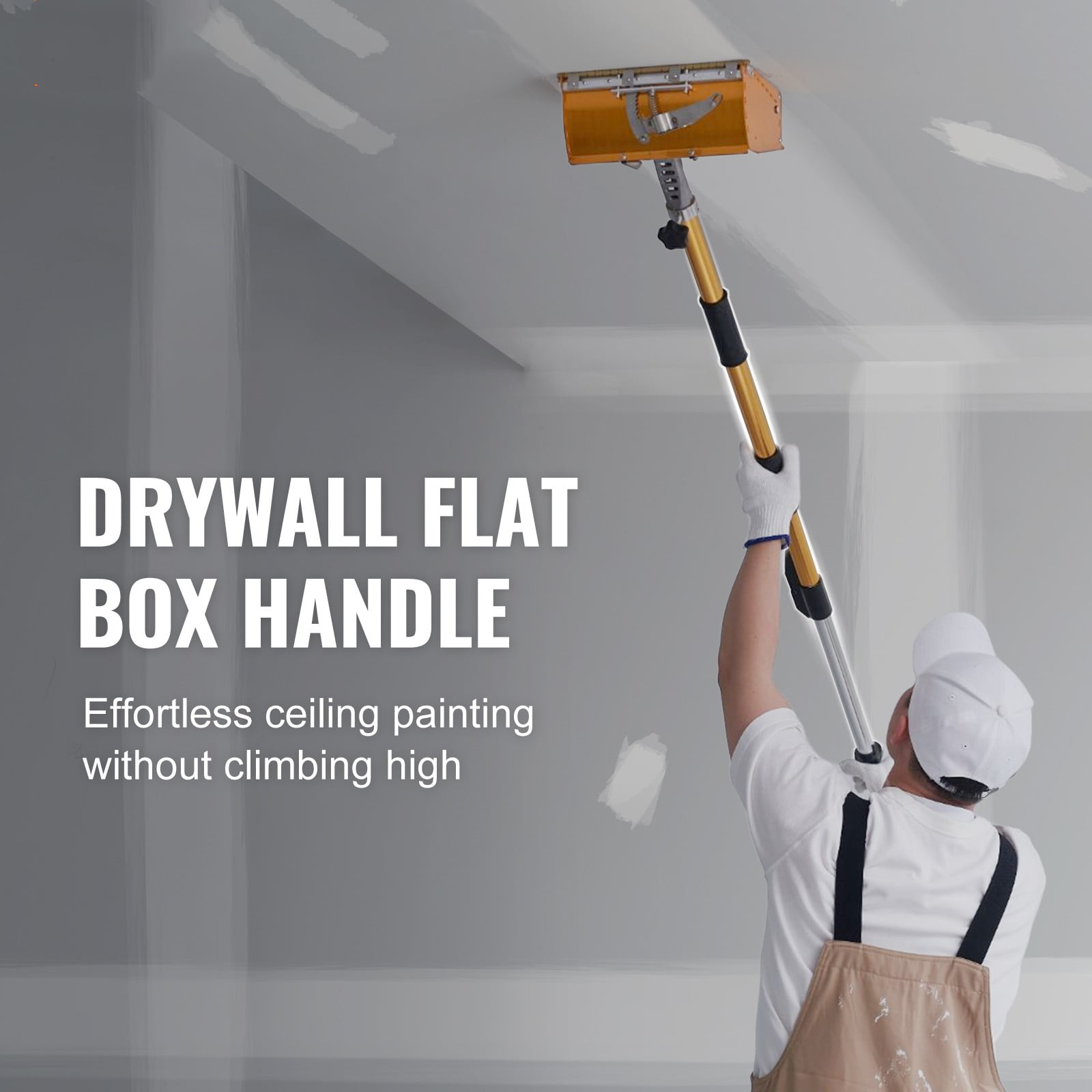 BENTISM Drywall Flat Box Handle Flat Finishing Handle 40''-64'' Extendable Paint
