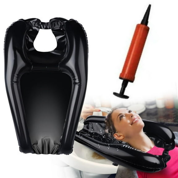 Inflatable Shampoo Basin - Portable Shampoo Bowl,Hair Washing Basin for Bedridden,Disabled,Injured,Hair Wash Tub for Dreadlocks and at Home Sink Washing (Black,Medium)