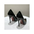 thumbnail image 6 of Fangasis Ladies Stiletto Heels Lightweight Pumps High Heel Dress Shoes Casual Glossy Pump Black 7, 6 of 6