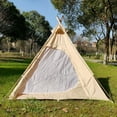 thumbnail image 4 of Outdoor Cotton Canvas Adult Camping Indian Teepee Pyramid Tent for 2 Person, 4 of 6