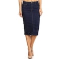 thumbnail image 4 of Fashion2Love Womens Plus/Juniors Mid Waist Below Knee Length Denim Skirt in Pencil Silhouette, 4 of 6