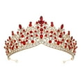 thumbnail image 1 of Tiara de boda Strade Fareast Limited tocado nupcial corona elegante Estilo B Rojo dorado, 1 of 6