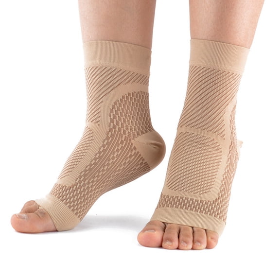 Brynna Open Toe Sport SocksSport Stockings, Compression Stockings Skin Color for Home Ankle Guard Skin Color S/M