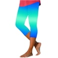 thumbnail image 2 of Summer Savings Clearance! Titcea Yoga Pants Women High Waisted Slim Gradient Dyeing Printed Wavy Leggings Hawaiian Beach Holiday Summer Casual Joggers ,Gifts for Mom/Her, 2 of 5