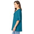 thumbnail image 2 of Woman Within Plus Size Ruffled Elbow-Sleeve Tunic, 2 of 6