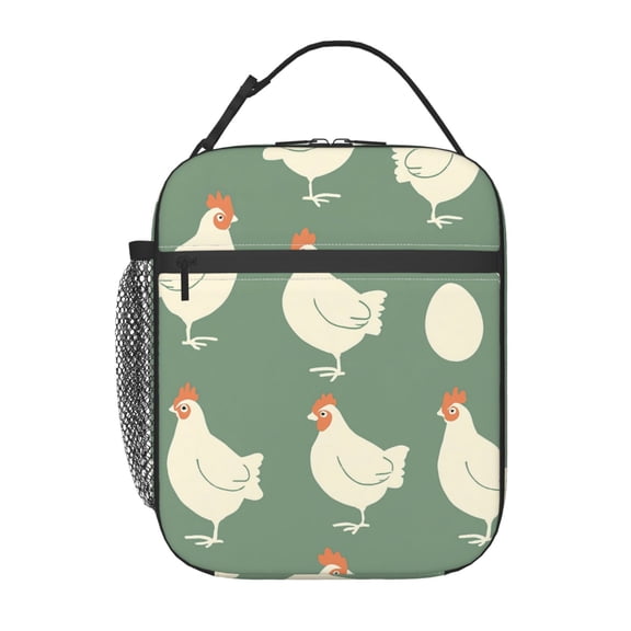 Chicken Lunch Box Reusable Portable Lunch Bag Tote Bag for Work Picnic Hiking