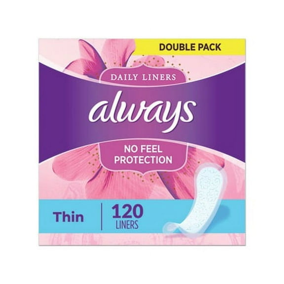 Thin Daily Panty Liners Regular, 120/Pack