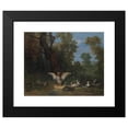 thumbnail image 2 of Jean-Baptiste Oudry 14x12 Black Modern Framed Museum Art Print Titled - Ducks Resting in Sunshine (1753), 2 of 5