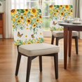 thumbnail image 4 of Sunflower Leaf Chair Covers Set of 1 Summer Country Flower Eucalyptus Leaves Butterfly Chair Back Covers Stretch Removable Slipcovers Protector for Dining Room Kitchen Party Decor, 4 of 9