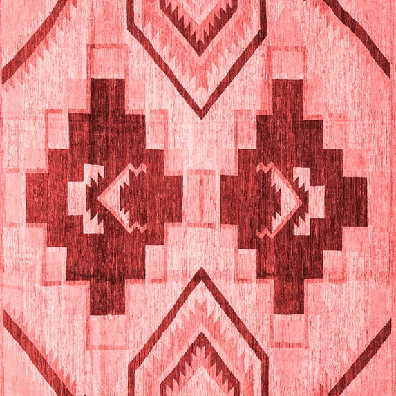 Ahgly Company Machine Washable Indoor Square Southwestern Red Country Area Rugs, 3' Square