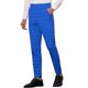 thumbnail image 4 of Pantalones de vestir de cuadros para hombre Inspire Chic, de corte delgado, frente plano, patrón de cuadros, azul, talla 34, 4 of 5