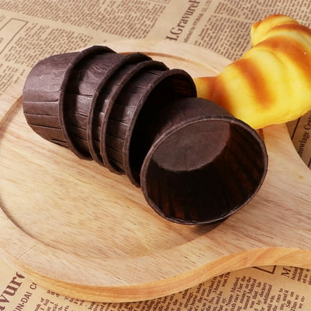 WHAMVOX Chocolate Paper Muffin Cups for Baking Use Greaseproof and NonStick Perfect for Cupcakes and Desserts