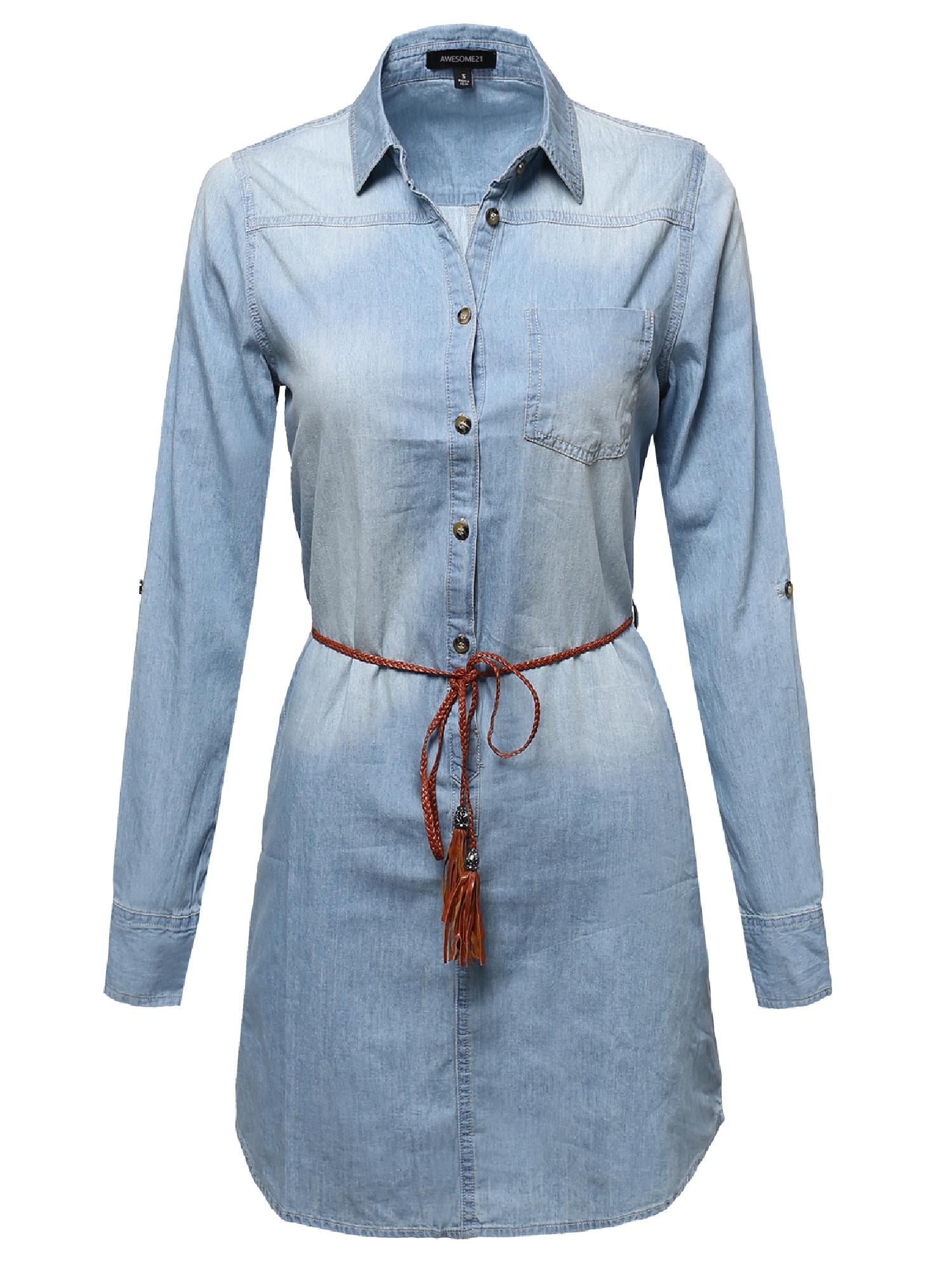 walmart denim shirt dress