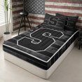 thumbnail image 2 of Meiyoeat Distressed US Flag Letter S Zipper Twin Comforter Sets with Fitted Sheet and 2 Pillowcases for Men Youth, Patriotic Print Zipper Bedding Set, Black Gray White,4-Piece,Black Reversible, 2 of 6