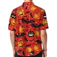 thumbnail image 6 of WTOBBY Men's Graphic Short Sleeve Shirt Casual Loose Fit Halloween Print Party Wear Cotton Blend Crew Neck Tee Holiday Celebration Costume Top,Vermilion 2XL, 6 of 6