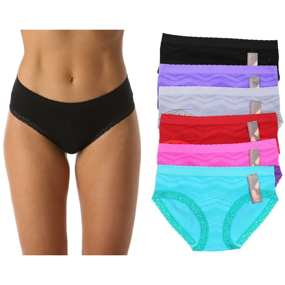 6P-33015-M Just Intimates Bikini Underwear / Panties for Women (Pack of 6) (Small)