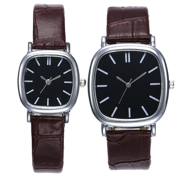 2pcs Fashionable Lovers Watches Wrist Watches Men Women Quartz
