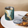 thumbnail image 3 of 12oz Coffee Tumblers Teal Gold Marble Pattern Stainless Steel Vacuum Insulated Travel Tumbler Coffee Cups Mug with Lid and Straw with Cleaning Brush for Cold & Hot Drinks, 3 of 5