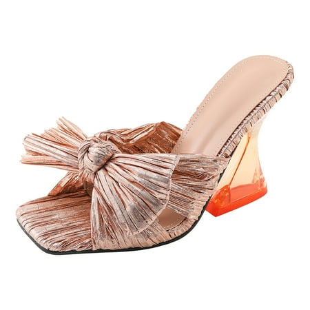 

Larisalt Platform Sandals Women Women s One Band Ankle Strap Buckle Flat Sandals Rose Gold
