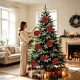 thumbnail image 6 of 15 Centimeter Large Red Glitter Christmas Ball Ornament, Sparkly Fluffy Hanging Ball for Christmas Tree, Wreath, Holiday Parties Decoration, 6 of 9