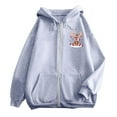 thumbnail image 5 of Ladies Christmas Printed Zipper Long Sleeve Hoodie with Drawstring and Pocket for Casual Wear, 5 of 8