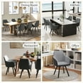 thumbnail image 3 of Furniliving Modern Swivel Accent Chair Set of 2, Upholstered Armchair with Metal Legs, Mid Back Comfy Accent Armchair, Makeup Chair for Living Room, Bedroom, Dark Grey, 3 of 12