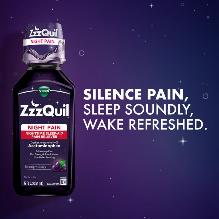 Vicks ZzzQuil Night Pain, Sleep Aid Pain Reliever Liquid