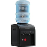 DISHUP Top Load Water Dispenser,Countertop Water Machine,Hot/Cold Temperature, 3 or 5 Gallon,Black